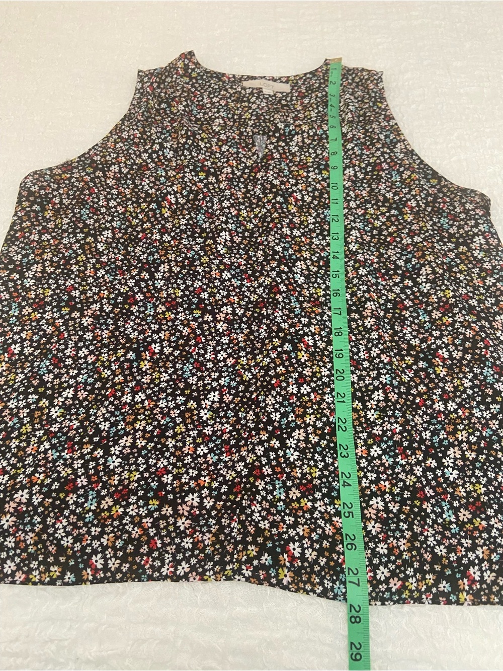LOFT MIXED MEDIA SLEEVELESS FLORAL PRINT SHELL SIZE XL - Picture 6 of 8